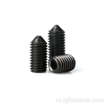 Zwarte oxide socket set schroeven met kegelpunt